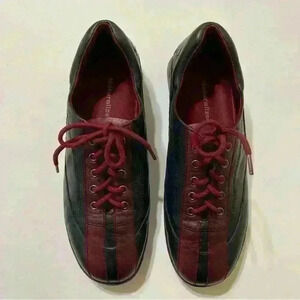 Naturalizer Womens Maroon Black Leather Natural Sport Sneakers Shoes Size 9.5